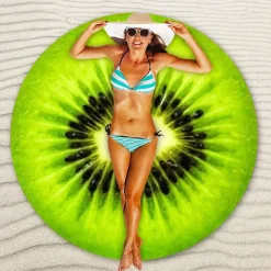 Ultra Fine Fiber Shaped Beach Towel Gigantic Pink Donut Beach Blanket– Fun Beach Blanket Perfect for The Beach, Pool, Lake and More