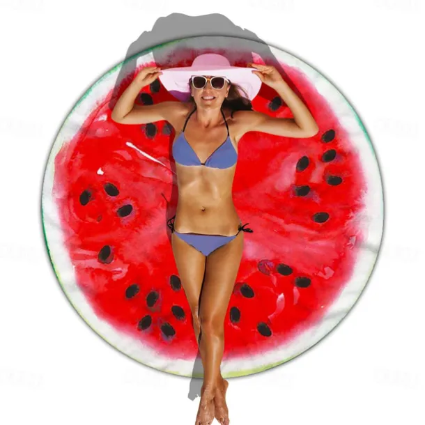 Ultra Fine Fiber Shaped Beach Towel Gigantic Pink Donut Beach Blanket– Fun Beach Blanket Perfect for The Beach, Pool, Lake and More