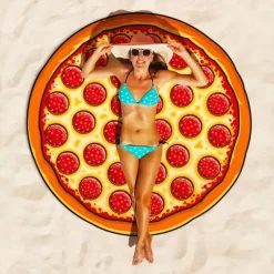 Ultra Fine Fiber Shaped Beach Towel Gigantic Pink Donut Beach Blanket– Fun Beach Blanket Perfect for The Beach, Pool, Lake and More