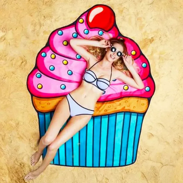 Ultra Fine Fiber Shaped Beach Towel Gigantic Pink Donut Beach Blanket– Fun Beach Blanket Perfect for The Beach, Pool, Lake and More