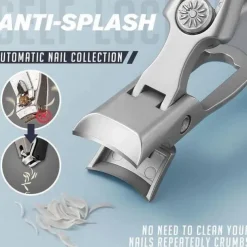 Ultra Sharp Stainless Steel Nail Clippers, Fingernail & Toenail Clippers Splash Proof Nail Clippers Luxury Nail Cutter for Thick Nails