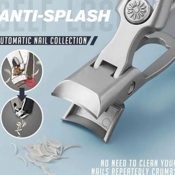 Ultra Sharp Stainless Steel Nail Clippers, Fingernail & Toenail Clippers Splash Proof Nail Clippers Luxury Nail Cutter for Thick Nails