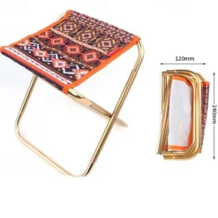 Ultralight Camping Stool Collapsible Stool Portable Folding Stool for Adults Fishing Outdoor Hiking Gardening Backpacking Travelling Walking with Carry Bag,Metallic