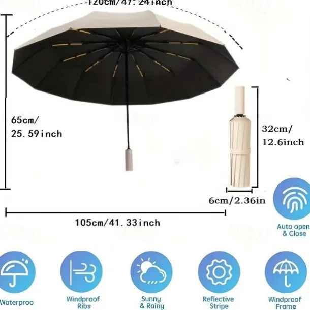 Umbrella for the Sun Automatic Folding Large High-quality Umbrella Rainproof And Windproof Strong Umbrella Family Entertainment Outdoor Rainproof And Sunscreen Dual-use Parasol