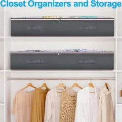 Under Bed Storage Containers, Closet Organizers and Storage Bins, Foldable Underbed Storage Bags for Blankets, Towels, Comforter, Sweaters, Pillows, Linen Sheets, Wrapping Paper