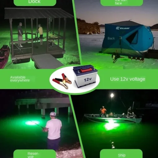 Underwater Fishing Light Submersible Fish Finder Lamp COB LED Innovative Compact Design with 5M Cable 1Pc