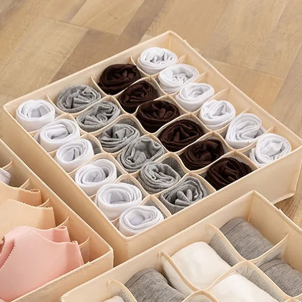 Underwear Bra Storage Box Household Korean Cloth Oxford Cloth Covered Bra Socks Storage 32X32X10cm