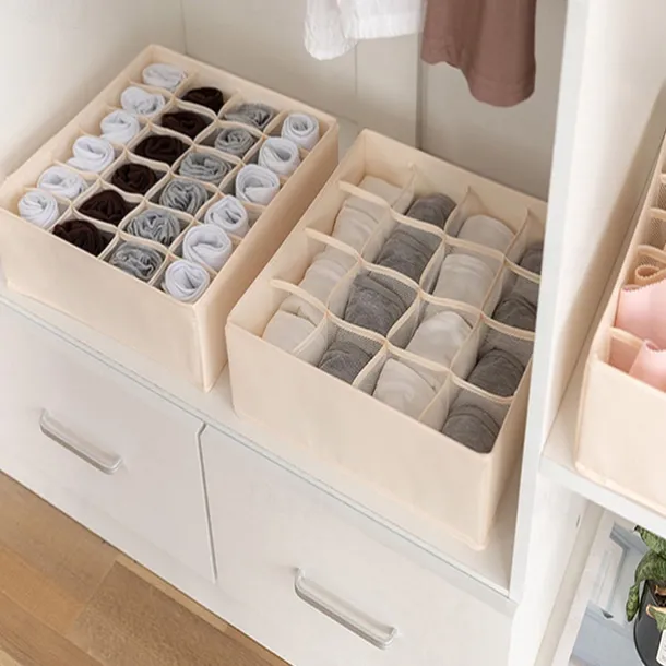 Underwear Bra Storage Box Household Korean Cloth Oxford Cloth Covered Bra Socks Storage 32X32X10cm