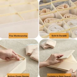 Underwear Bra Storage Box Household Korean Cloth Oxford Cloth Covered Bra Socks Storage 32X32X10cm