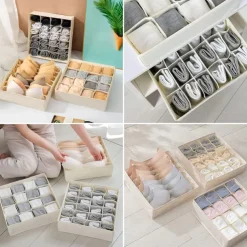 Underwear Bra Storage Box Household Korean Cloth Oxford Cloth Covered Bra Socks Storage 32X32X10cm
