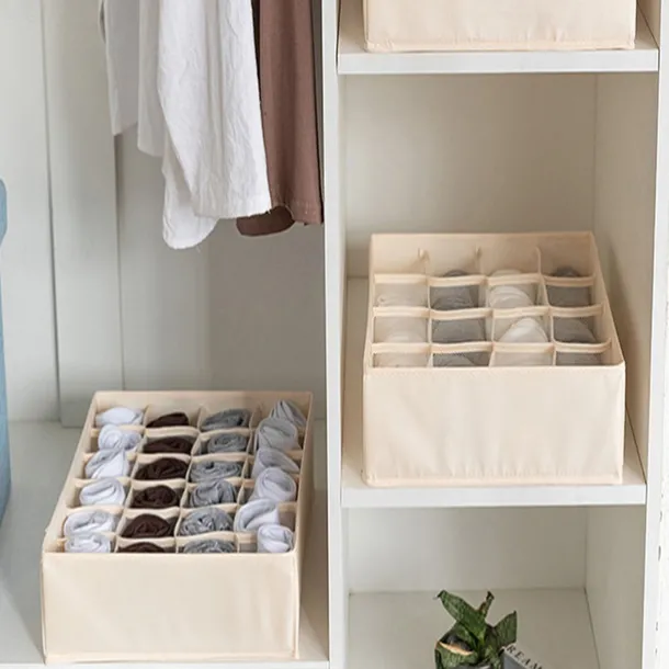 Underwear Bra Storage Box Household Korean Cloth Oxford Cloth Covered Bra Socks Storage 32X32X10cm