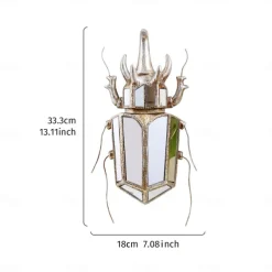 Unicorn Beetle Mirror Design Wall Mounted Decoration Gold Wall Decoration Beetle Glass Mirrored Handmade 3