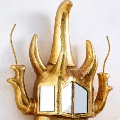 Unicorn Beetle Mirror Design Wall Mounted Decoration Gold Wall Decoration Beetle Glass Mirrored Handmade 3