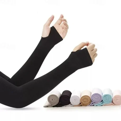 Unisex Compression Cooling UV Protection Sun Sleeves Long Arm Cover Anti-Slip Warmers for Outdoor Sports Sunblock Cover Summer Garden Arm Sleeves