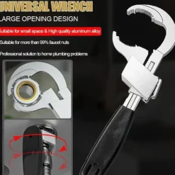Universal Adjustable Double-ended Wrench Multifunctional Bathroom Plumbing Installation Tool Household Water Pipe Faucet Maintenance And Disassembly Tool