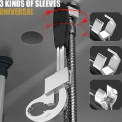 Universal Adjustable Double-ended Wrench Multifunctional Bathroom Plumbing Installation Tool Household Water Pipe Faucet Maintenance And Disassembly Tool