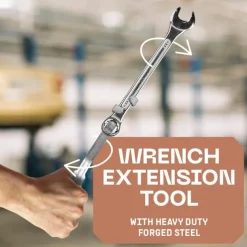 Universal Wrench Extender Tool Bar - Torque Adaptor Extension for Hard to Reach Areas, Ideal for Mechanics, Handyman, DIY