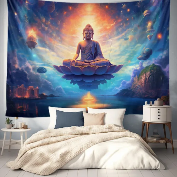 Universe Buddha Hanging Tapestry Boho Wall Art Large Tapestry Mural Decor Photograph Backdrop Blanket Curtain Home Bedroom Living Room Decoration