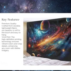 Universe Planet Landscape Hanging Tapestry Wall Art Large Tapestry Mural Decor Photograph Backdrop Blanket Curtain Home Bedroom Living Room Decoration