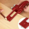 Upgrade Your Woodworking with this Precision Pocket Ruler: Aluminum Slide Ruler with Inch and Metric Measurements, T-Type Scribing, and Square Layout Tool
