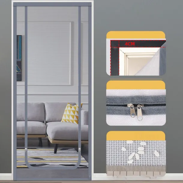 Upgraded Pet Screen Door,Nano-coated Cat Screen Door for Living Room,Anti-mosquito Anti-pet Screen Net with Zipper for Bedroom, Living Room, Kitchen