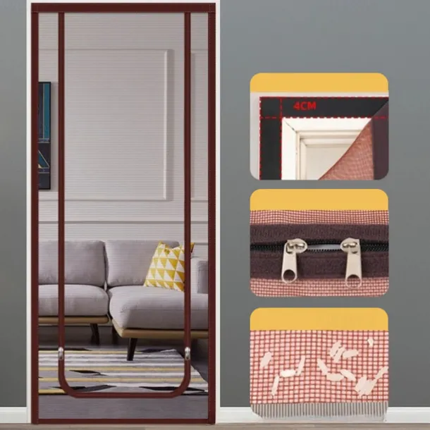 Upgraded Pet Screen Door,Nano-coated Cat Screen Door for Living Room,Anti-mosquito Anti-pet Screen Net with Zipper for Bedroom, Living Room, Kitchen