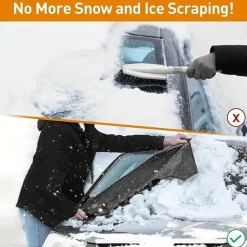 Upgraded Windshield Cover Magnet Sun Shade Waterproof Snowproof Car Front Window Sun Protection Cover With Reflective Strip & Windproof Fixing Belt