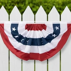 USA Patriotic Pleated Fan Flags,4th of July Decorations Outdoor,Bunting Flag Banners,USA Flags Pleated Fan Flag,Patriotic Bunting For Outside,Red White And Blue Buntings Decorations