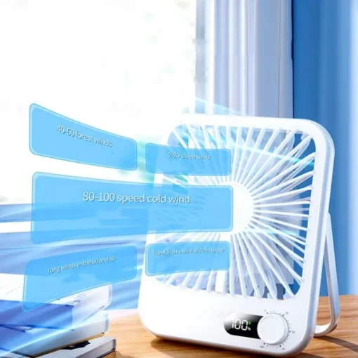 USB Desktop Fan - Ultra-Thin Portable Wind-Powered Charging, Summer Cooling Mini Fan, Portable Device, Super Quiet, Suitable for Home, Student Dorms, Bedside, Silent Ultra-Thin Desktop Fan