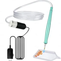 USB-Powered Electric Diamond Art Painting Pen with Vacuum Storage Tray Ergonomic Handle, Adjustable Settings, and Multi-Colored Brush Heads for Long-Lasting, Stable Crafting, Diamond Art Pen