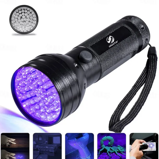UV LED Flashlights Outdoor 51 LEDs 395nm Ultra Violet Torch Light Lamp Blacklight Detector for Dog Urine Pet Stains and Bed Bug