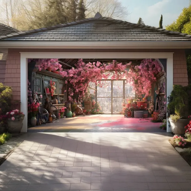 Valentine's Day Floral Outdoor Garage Door Cover Banner Beautiful Large Backdrop Decoration for Outdoor Garage Door Home Wall Decorations Event Party Parade