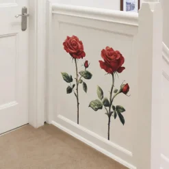 Valentine's Day Romantic Red Rose Bedroom Living Room Entrance Home Background Beautification Wall Stickers