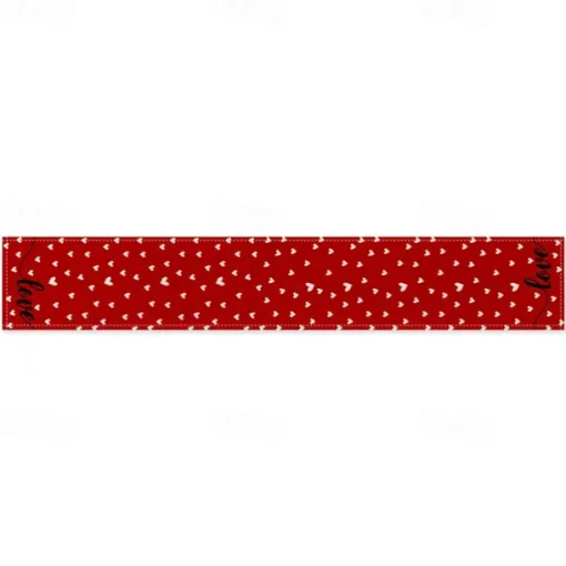 Valentines Day Table Runner Holiday Table Runner Seasonal Farmhouse Burlap Table Cloth for Wedding Anniversary Home Kitchen Dinner Table Party Decor