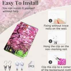 Valentine's Day Wall Tapestry Art Decor Blanket Curtain Picnic Tablecloth Hanging Home Bedroom Living Room Dorm Decoration Nature Landscape Garden Tree Flower Blossom Pathway