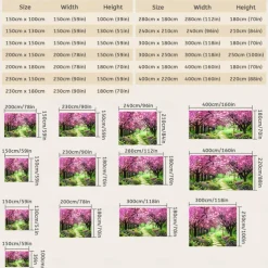 Valentine's Day Wall Tapestry Art Decor Blanket Curtain Picnic Tablecloth Hanging Home Bedroom Living Room Dorm Decoration Nature Landscape Garden Tree Flower Blossom Pathway