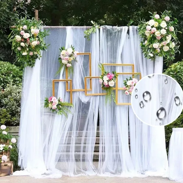 Valentine's Day Wedding White Veil Veil Drape Drapery Chair Back Veil Wedding Decoration Chair Back Veil Ceiling Veil Organza Mesh