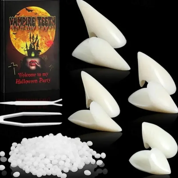 Vampire Teeth Dentures Fangs Horror False Teeth Cosplay Props Halloween Party Costume Props Party