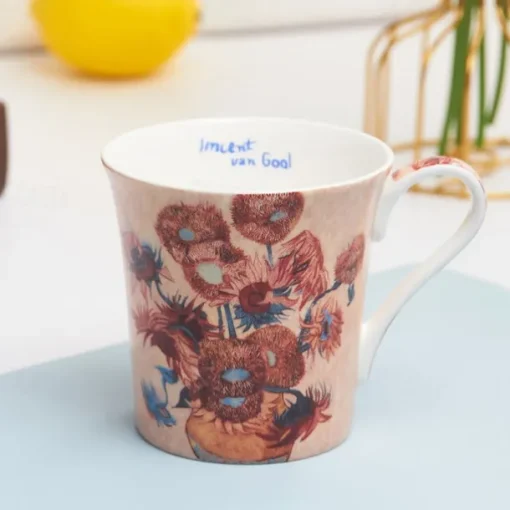 Van Gogh Bone China Mug - Creative and Artistic Ceramic Coffee Cup with Famous Oil Painting Design - Unique Gift Boxed Porcelain Mug for Home Use