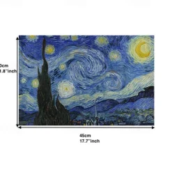 Van Gogh Painting Placemats Woven Placemat Vinyl Washable Heatproof Stain Resistant Mats PVC Placemats for Table Dining Office Kitchen Hotel Home Decor