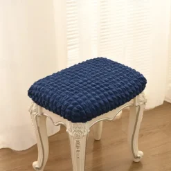 Vanity Stool Bench Covers, Rectangle Bar Stool Covers, Luxury Crease-Resistant Jacquard Fabric Saddle Bar Stool Slipcovers Stretch Washable
