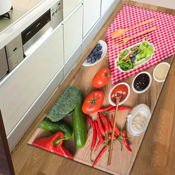 Vegetables Area Rug Kitchen Mat Non-Slip Oil Proof Floor Mat Livingroom Rug Indoor Outdoor Mat Bedroom Decor Bathroom Mat Entrance Rug Door Mat