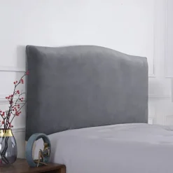 Velvet Bed Headboard Cover for Bedroom Decoration, Stretch Bed Headboard Slipcover Covers, Dust proof Protector Cover for Upholstered Headboard