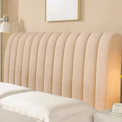 Velvet Bed Headboard Cover for Full Queen Cal King Size, Quilted Bed Headboard Slipcover Thicken Dustproof Headboard Padding Protector Cover