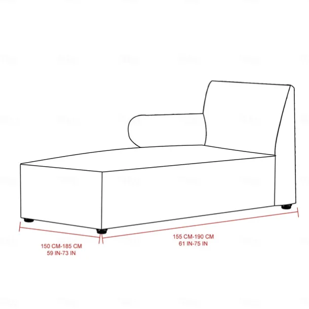 Velvet Chaise Cover Stretch Sectional Couch Covers for L Shaped Sofa Fitted Soft Chaise Lounge Cushion Cover Sofa Slipcover with Elastic Bottom