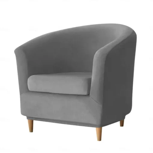 Velvet Club Chair Slipcovers, Soft Stretch Tub Burgundy Red Chair Cover for Living Room and Bedroom, Washable and Removable Armchair Protector, Furniture Protector for Home Decor