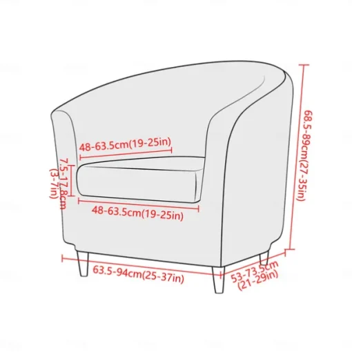 Velvet Club Chair Slipcovers, Soft Stretch Tub Burgundy Red Chair Cover for Living Room and Bedroom, Washable and Removable Armchair Protector, Furniture Protector for Home Decor