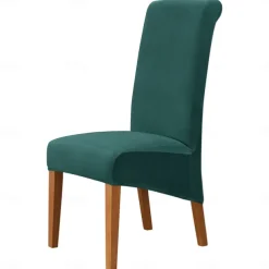 Velvet Dining Chair Covers, Burgundy Stretch Chair Cover, Spandex High back Chair Protector Covers Seat Slipcover with Elastic Band for Dining Room,Wedding, Ceremony, Banquet