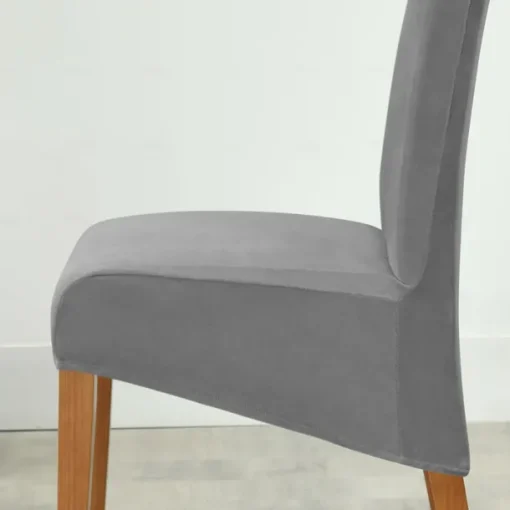 Velvet Dining Chair Covers, Burgundy Stretch Chair Cover, Spandex High back Chair Protector Covers Seat Slipcover with Elastic Band for Dining Room,Wedding, Ceremony, Banquet