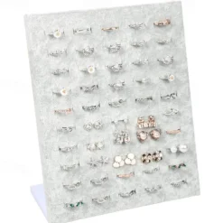 Velvet Display Case Jewelry Ring Displays Stand Board Holder Storage Box Plate Organizer